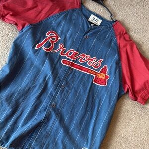 Braves Denim Baseball Shirt